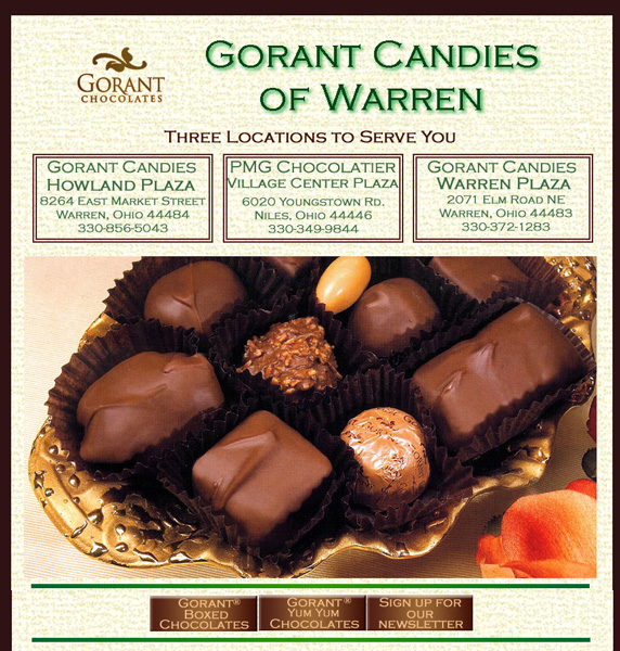 Site I manage for Gorant Candies of Warren.